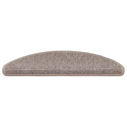Tappetini per scale 15 pz 56x17x3 cm Beige scuro Semicircolari