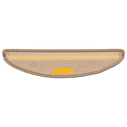 Tappetini per scale 15 pz 56x17x3 cm Beige scuro Semicircolari