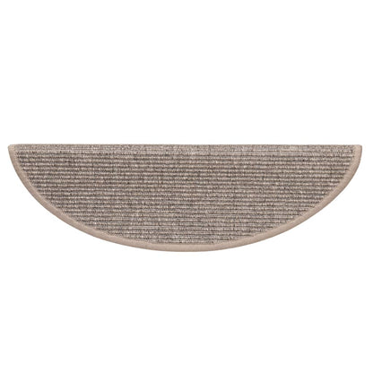 Tappetini per scale 15 pz 56x17x3 cm Beige scuro Semicircolari