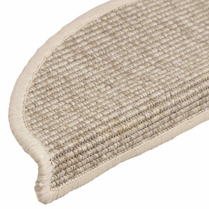 Tappetini per scale 15 pz 56x17x3 cm Beige chiaro Semicircolari