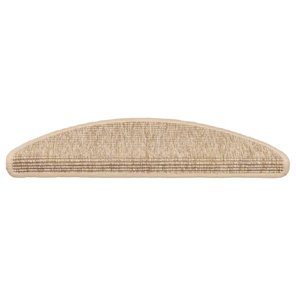 Tappetini per scale 15 pz 56x17x3 cm Beige chiaro Semicircolari