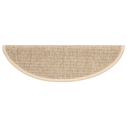 Tappetini per scale 15 pz 56x17x3 cm Beige chiaro Semicircolari