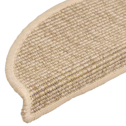 Tappetini per scale 15 pz 56x17x3 cm Beige chiaro Semicircolari