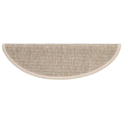 Tappetini per scale 15 pz 56x17x3 cm Beige chiaro Semicircolari