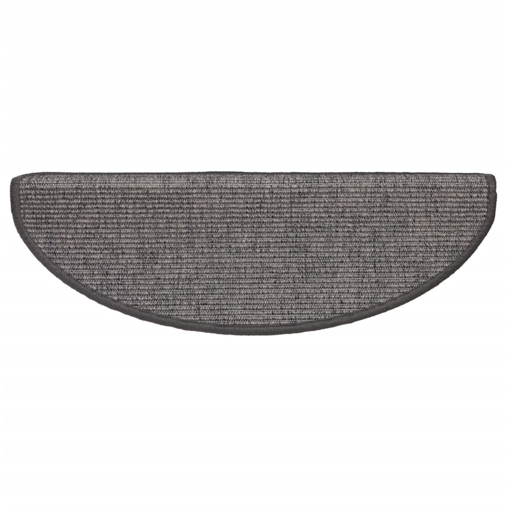 Tappetini per scale 15 pz 65x21x4 cm Beige e Grigio Semicircolari Grandi