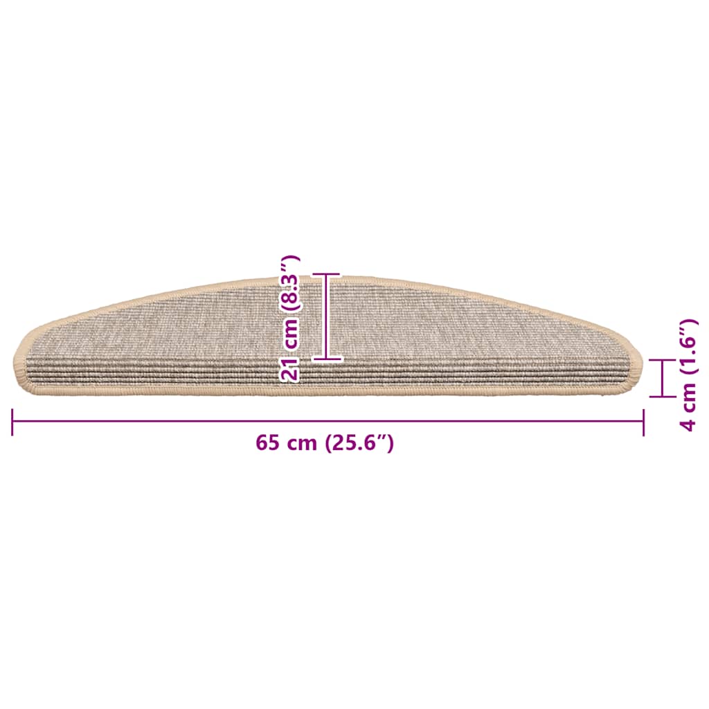 Tappetini per scale 15 pz 65x21x4 cm Argento Semicircolari Grandi | homemem39