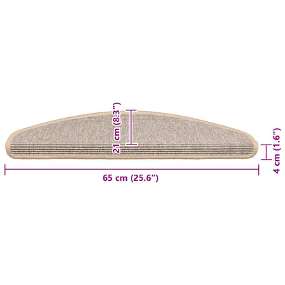 Tappetini per scale 15 pz 65x21x4 cm Argento Semicircolari Grandi | homemem39