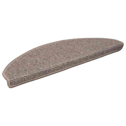 Tappetini per scale 15 pz 65x21x4 cm Beige scuro Semicircolari Grandi | homemem39