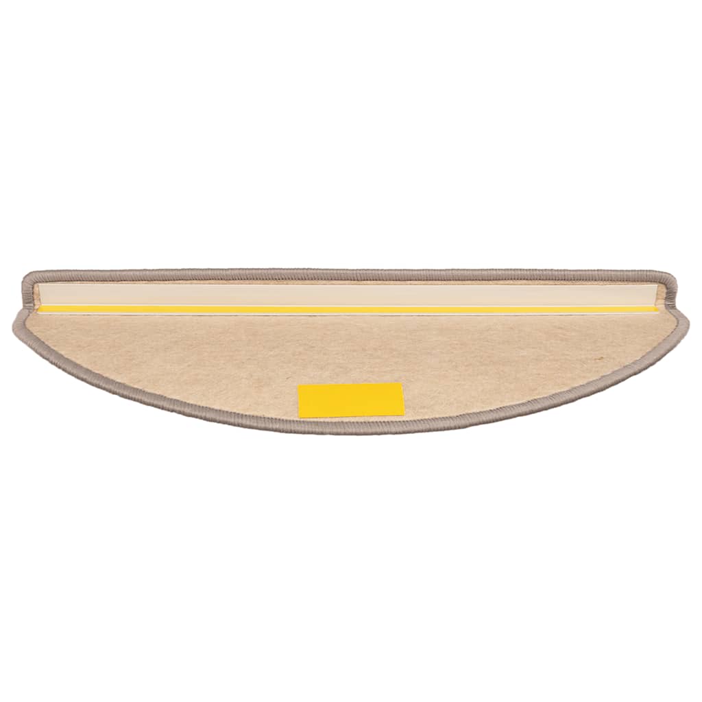 Tappetini per scale 15 pz 65x21x4 cm Beige scuro Semicircolari Grandi | homemem39