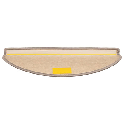 Tappetini per scale 15 pz 65x21x4 cm Beige scuro Semicircolari Grandi