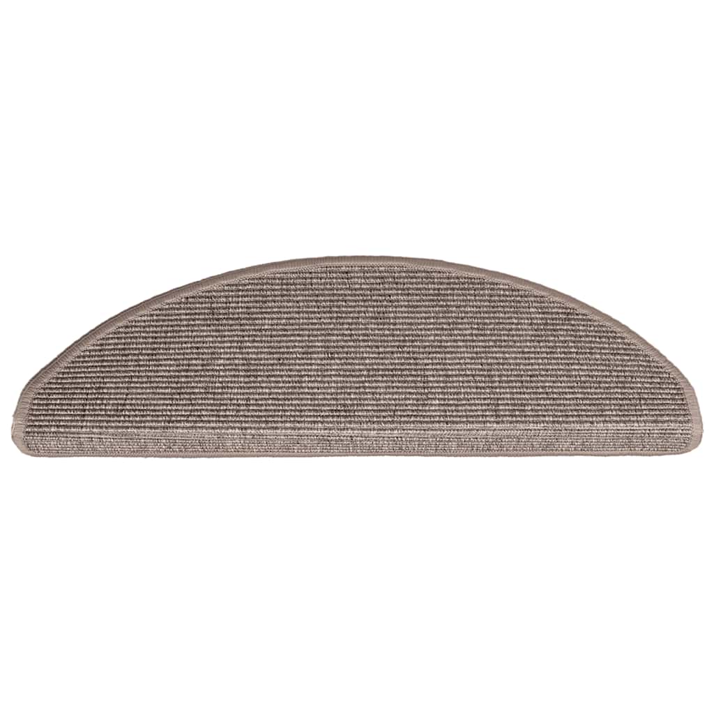 Tappetini per scale 15 pz 65x21x4 cm Beige scuro Semicircolari Grandi | homemem39