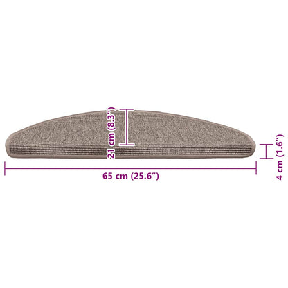 Tappetini per scale 15 pz 65x21x4 cm Beige scuro Semicircolari Grandi | homemem39
