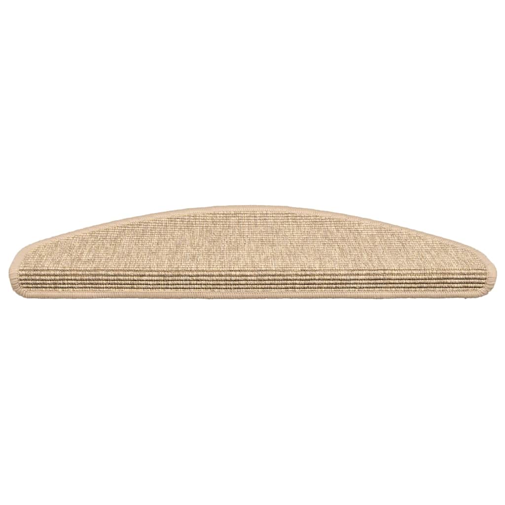 Tappetini per scale 15 pz 65x21x4 cm Beige chiaro Semicircolari Grandi