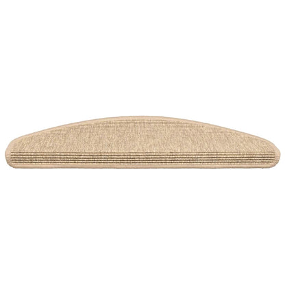 Tappetini per scale 15 pz 65x21x4 cm Beige chiaro Semicircolari Grandi