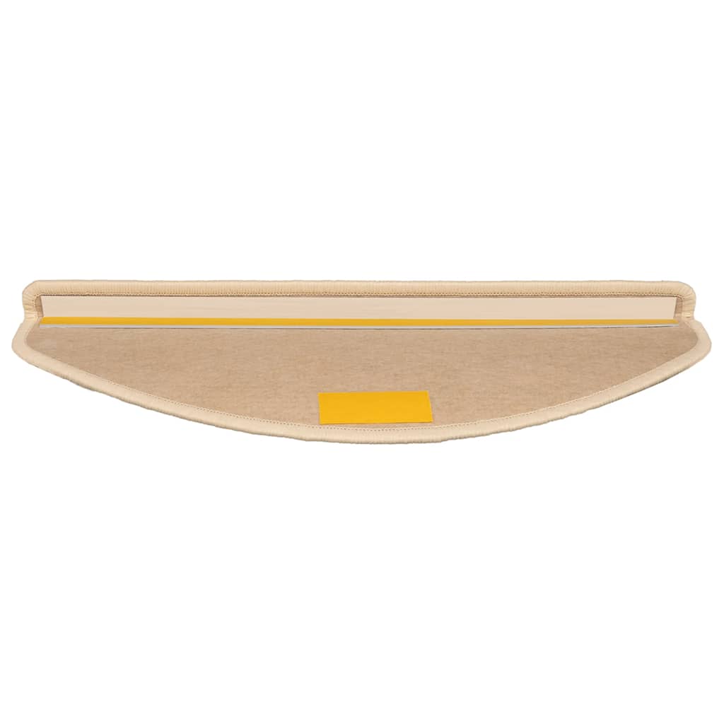 Tappetini per scale 15 pz 65x21x4 cm Beige chiaro Semicircolari Grandi | homemem39