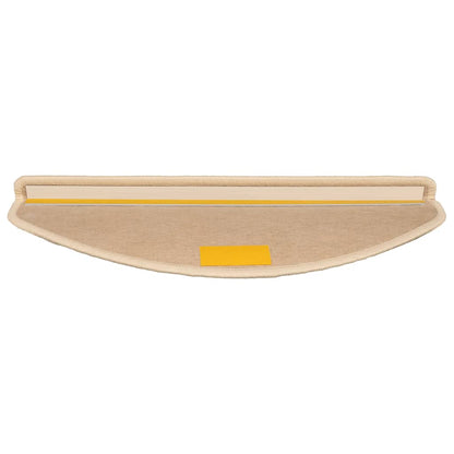 Tappetini per scale 15 pz 65x21x4 cm Beige chiaro Semicircolari Grandi