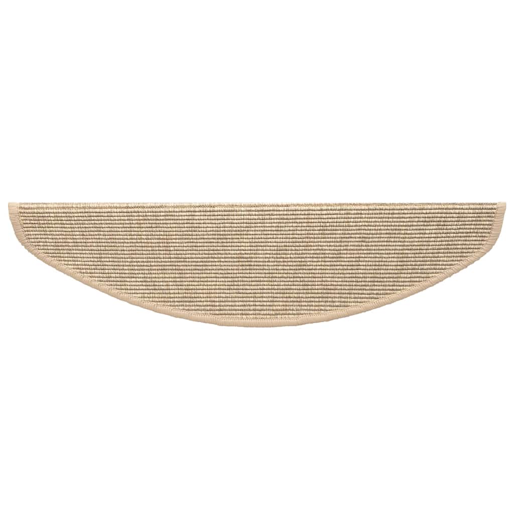 Tappetini per scale 15 pz 65x21x4 cm Beige chiaro Semicircolari Grandi | homemem39