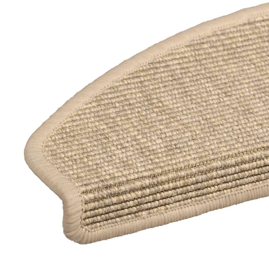 Tappetini per scale 15 pz 65x21x4 cm Beige chiaro Semicircolari Grandi
