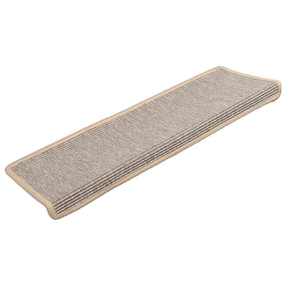 Tappetini per scale 15 pz 65x21x4 cm argento bordo rettangolare | homemem39