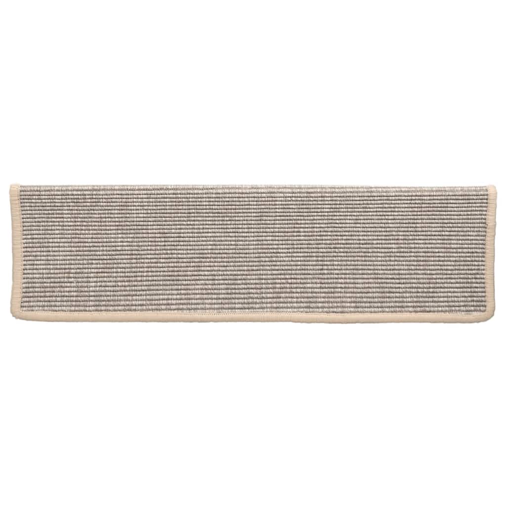 Tappetini per scale 15 pz 65x21x4 cm argento bordo rettangolare | homemem39