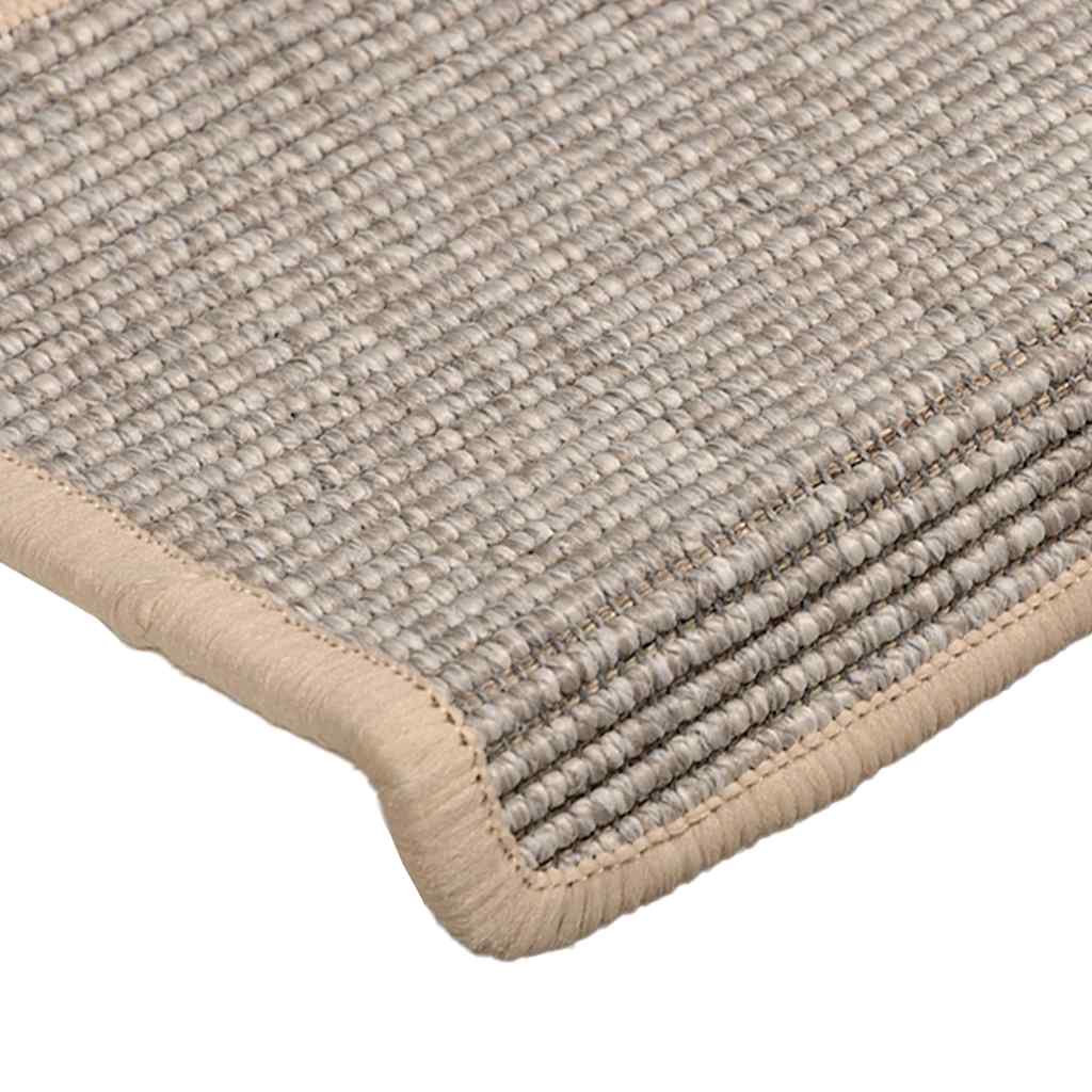 Tappetini per scale 15 pz 65x21x4 cm argento bordo rettangolare | homemem39