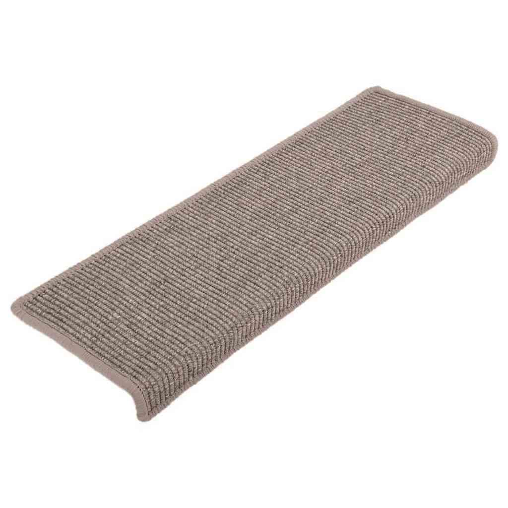 Tappetini per scale 15 pz 65x21x4 cm Beige scuro con bordo rettangolare | homemem39