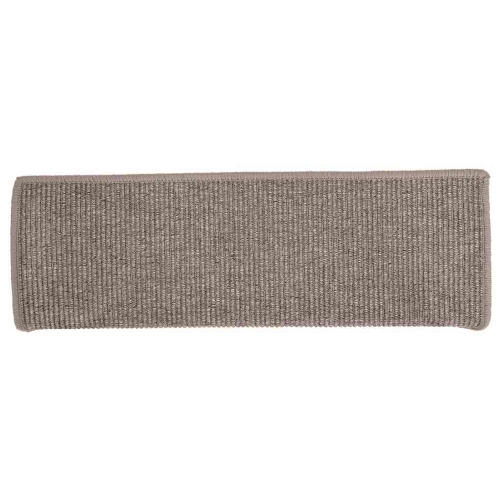 Tappetini per scale 15 pz 65x21x4 cm Beige scuro con bordo rettangolare | homemem39