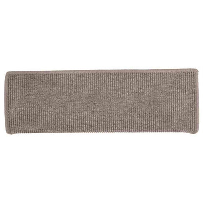 Tappetini per scale 15 pz 65x21x4 cm Beige scuro con bordo rettangolare