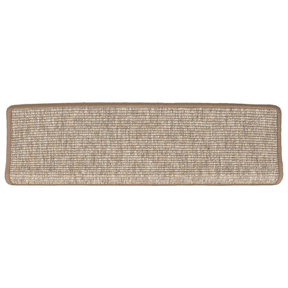 Tappetini per scale 15 pz 65x21x4 cm Marrone chiaro