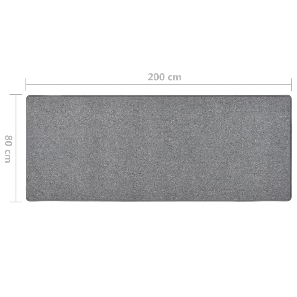 Tappeto Corsia Grigio Scuro 80x200 cm
