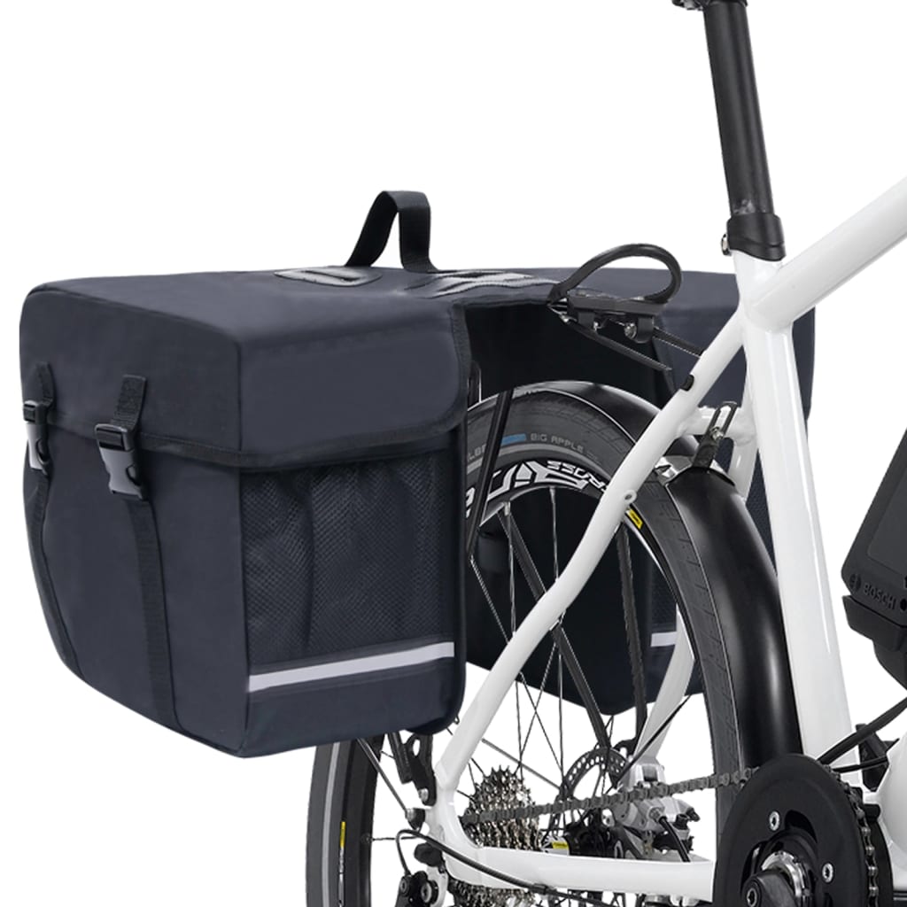 Borsa Doppia Bicicletta Impermeabile per Portapacchi 35 L Nero - homemem39