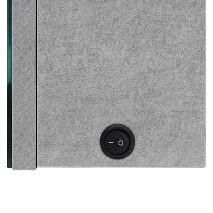 Armadietto Bagno con Specchio e LED Grigio Cemento 50x14x60 cm | homemem39