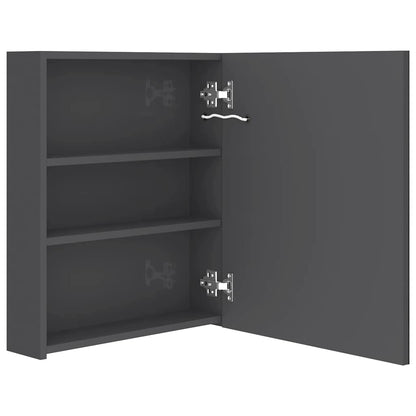 Armadietto Bagno con Specchio e LED Grigio Lucido 50x14x60 cm | homemem39