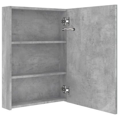 Armadietto Bagno con Specchio e LED Grigio Cemento 50x13x70 cm | homemem39