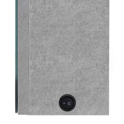 Armadietto Bagno con Specchio e LED Grigio Cemento 50x13x70 cm | homemem39