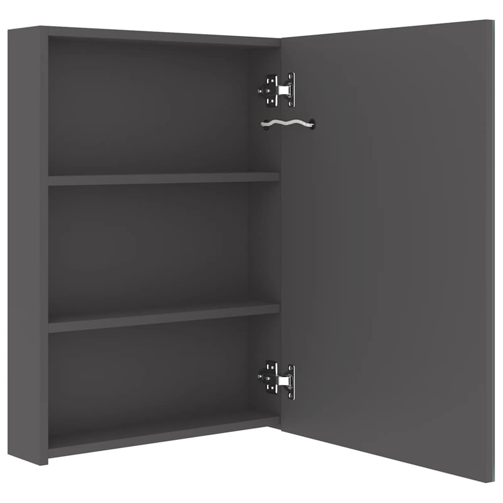 Armadietto Bagno con Specchio e LED Grigio 50x13x70 cm | homemem39