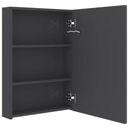 Armadietto Bagno con Specchio e LED Grigio Lucido 50x13x70 cm - homemem39