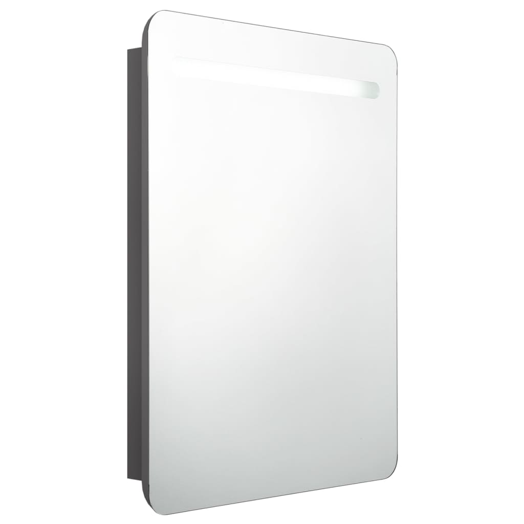 Armadietto Bagno con Specchio e LED Grigio 60x11x80 cm | homemem39
