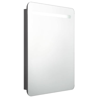 Armadietto Bagno con Specchio e LED Grigio 60x11x80 cm | homemem39