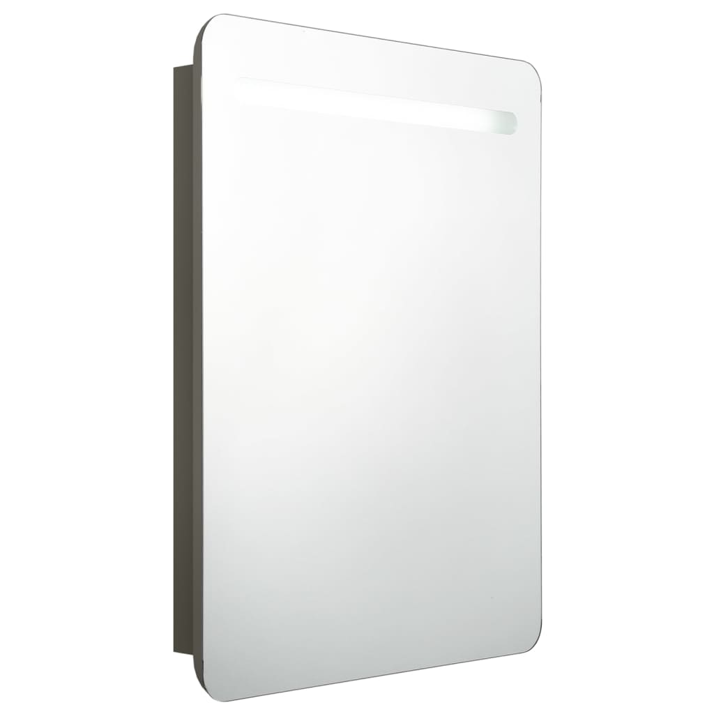 Armadietto Bagno con Specchio e LED Antracite 60x11x80 cm | homemem39