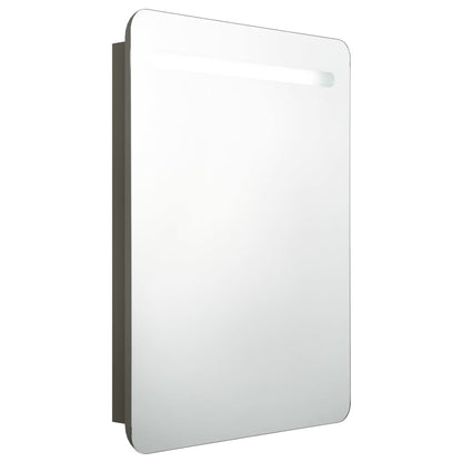Armadietto Bagno con Specchio e LED Antracite 60x11x80 cm | homemem39