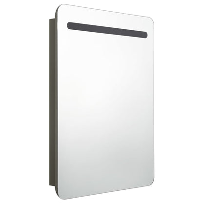 Armadietto Bagno con Specchio e LED Antracite 60x11x80 cm | homemem39