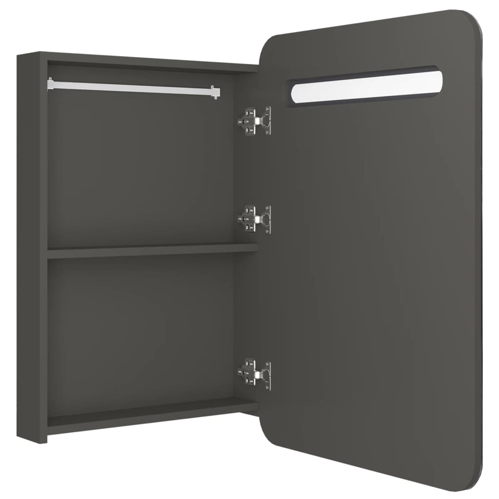 Armadietto Bagno con Specchio e LED Antracite 60x11x80 cm | homemem39