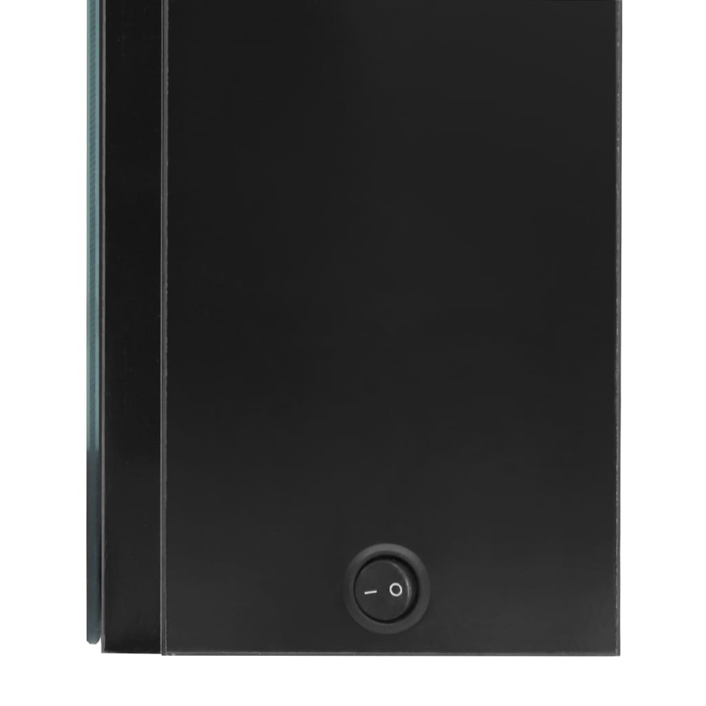 Armadietto Bagno con Specchio e LED Nero Lucido 80x12x68 cm | homemem39