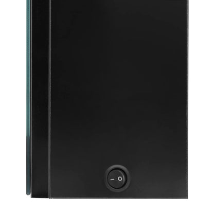 Armadietto Bagno con Specchio e LED Nero Lucido 80x12x68 cm | homemem39
