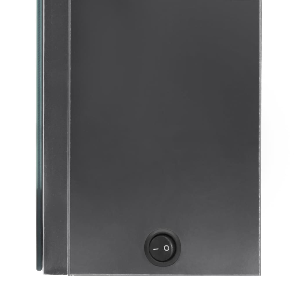 Armadietto Bagno con Specchio e LED Grigio Lucido 80x12x68 cm | homemem39