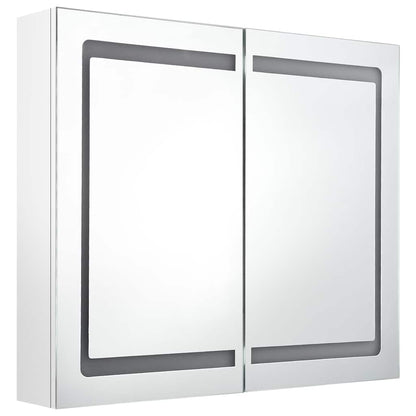 Mobiletto per specchio da bagno Bianco Lucido 80 x 12 x 68 cm