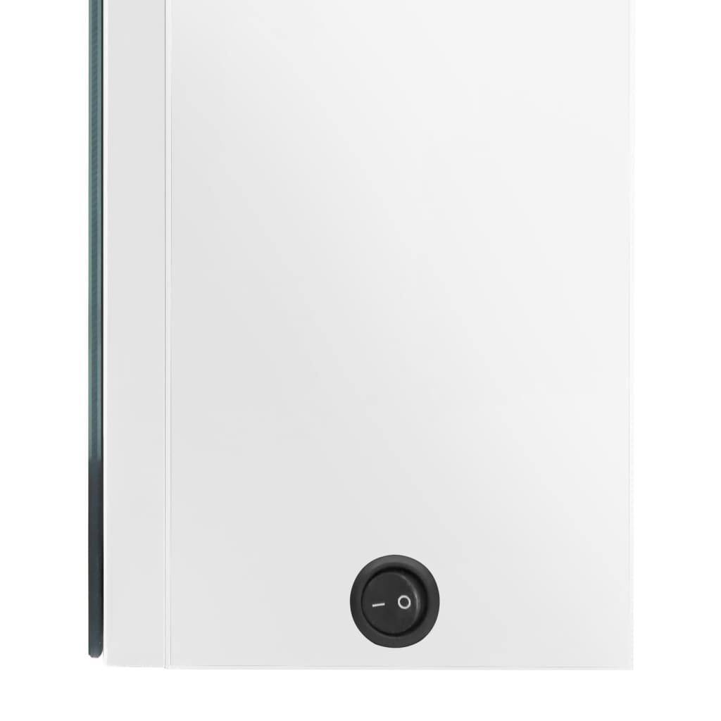 Armadietto Bagno con Specchio e LED Bianco Lucido 80x12x68 cm | homemem39