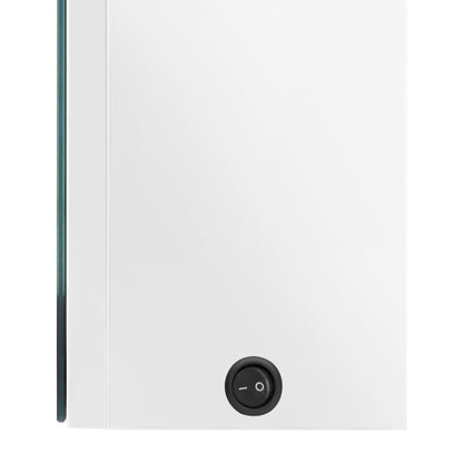 Armadietto Bagno con Specchio e LED Bianco Lucido 80x12x68 cm | homemem39