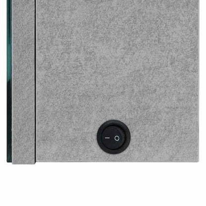 Armadietto Bagno con Specchio e LED Grigio Cemento 62x14x60 cm | homemem39